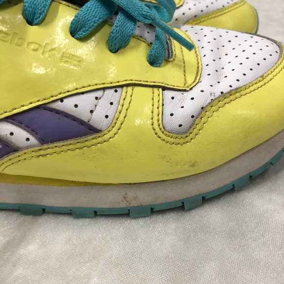 Vintage Reebok Classics yellow and purple size 8 1/2 - Picture 14 of 14